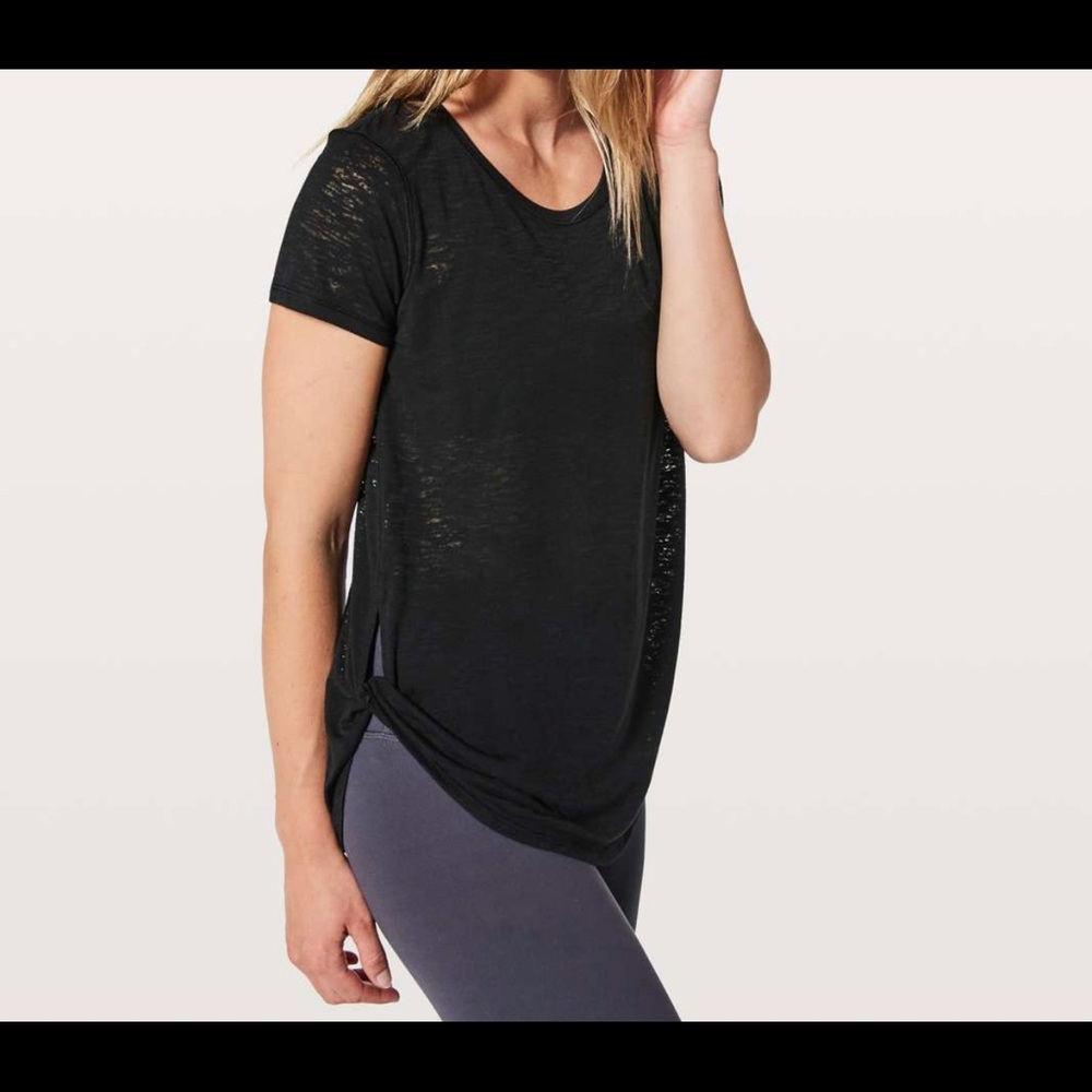 Lululemon Round Two Tee - Black Burnout